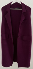 Meli Melo Paris Plum Sleeveless Longline Cardigan Waistcoat Pockets One Size