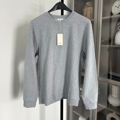 Sunspel Loopback Crewneck Grey Melange Sweatshirt XXL NEW Cotton Pullover 2XL