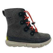 Youth Size 4 Sorel Explorer Lace Boots Gray Waterproof Winter Outdoor NY4897-093