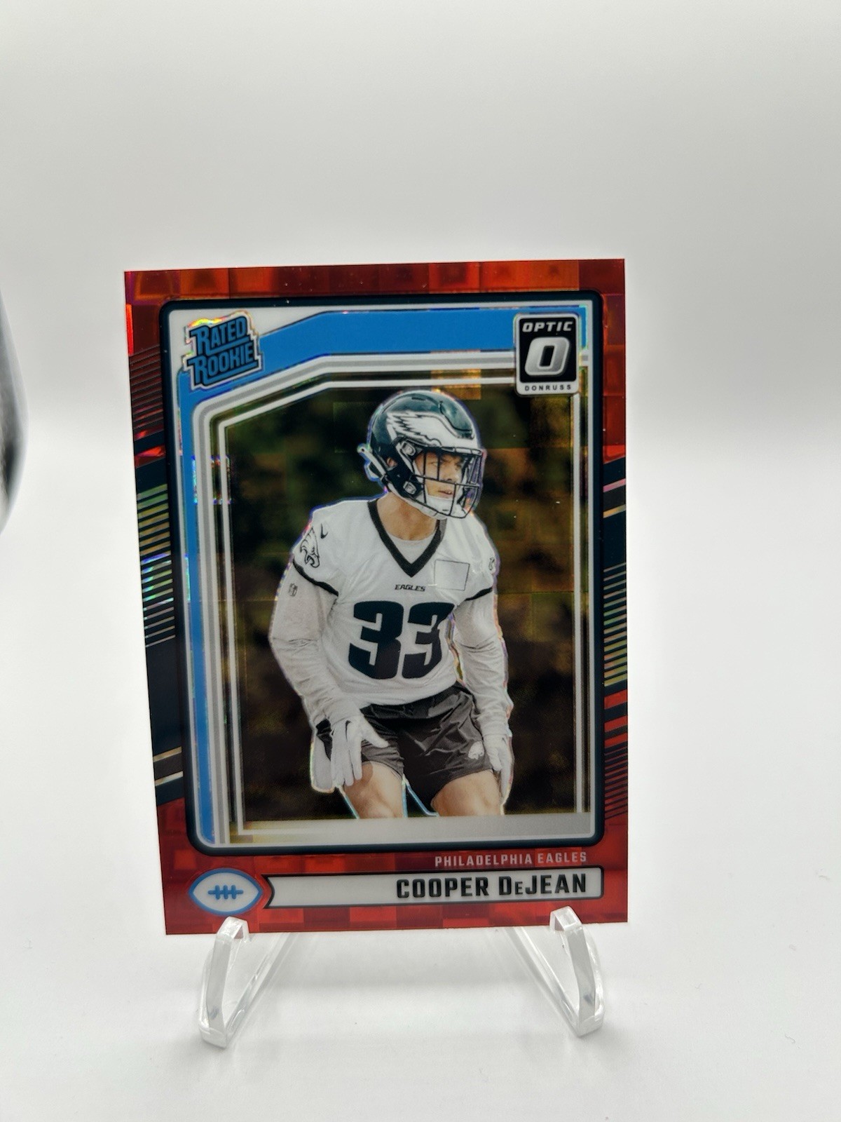 2024 Panini Donruss - Rated Rookie Cooper DeJean #305 Optic Preview Red Pandora