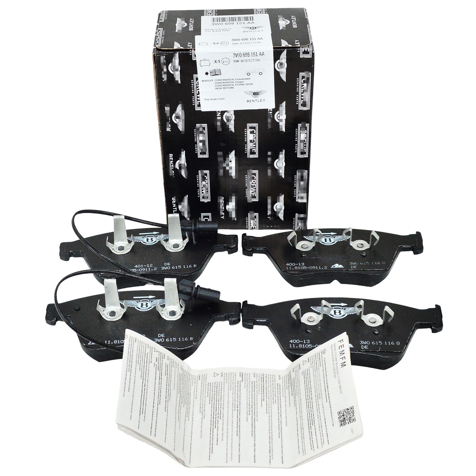 Bentley Continental GT 2003-2018 Front Brake pads Set P/N 3W0698151