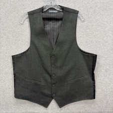 Madison Vest Mens Large Grey Suit Dress Herringbone Tweed Formal Tuxedo Sport