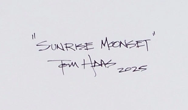 Pintura TOM HAAS 'Sunrise Moonset' óleo 11"x14" desierto del Gran Cañón Arizona Foto 2 de 2