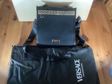 kleine Handtasche - Versace Fragrances - Schwarz Gold - Original mit Staubbeute 