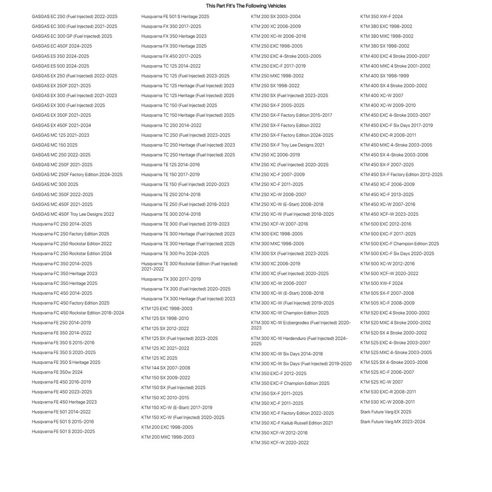 Tusk Motorcycle Spoke Kit - Rear 18"  For HUSQVARNA FX 450 2017-2023 - Image 2 of 4