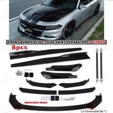 Front Bumper Lip Spoiler Body Kit Splitter Side Skirt For Dodge Charger Srtrt
