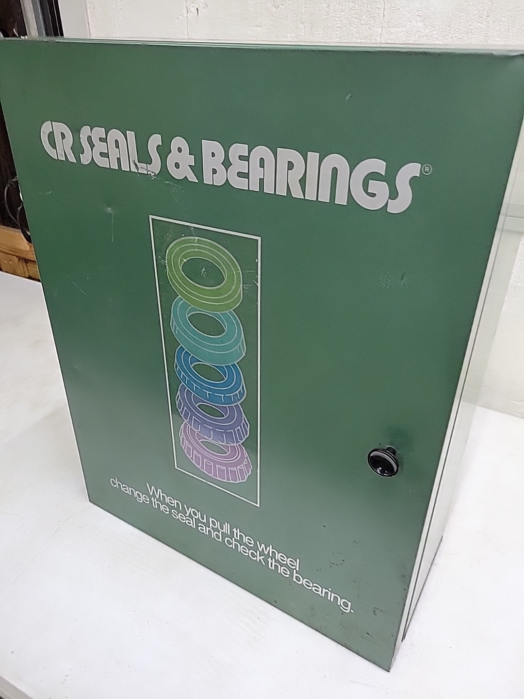 Vintage Metal Wall Cabinet CR Seals and Bearings Hardware Parts Cabinet