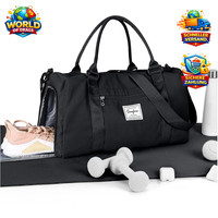Sport Duffel Bag Damen Mit Nassfach & Schuhfach, Schwarz