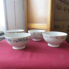 lot de 4 bols en porcelaine de limoges sofa fils décor de fleur vintage