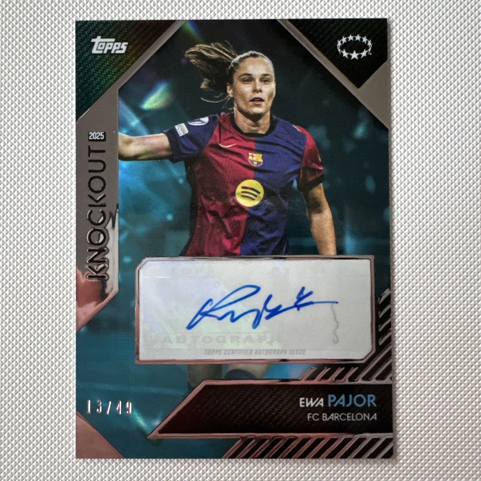 Ewa Pajor - Topps Knockout UWCL 2024/25 Blue Parallel Auto /49 Fc Barcelona - Image 2 of 4