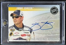 2006 Press Pass NASCAR Authentics Jimmie Johnson Auto On Card Autograph