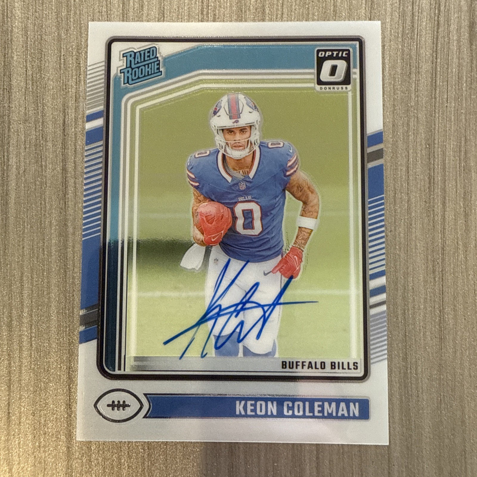 Keon Coleman 2024 Donruss Optic Rated Rookie On Card Auto /325 Buffalo Bills RC