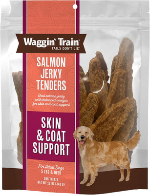 Salmon Jerky Dog Treats for Skin and Coat Support, Made with 100% Real Salmon, N
