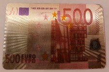 Spielkarte Joker Rückseite 500€ Banknote 85 x 55 mm Kartenspiel Silbermetallic