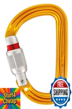 Petzl Sm'D D-Shaped Screw-Lock Carabiner; Lightweight Climbing & Ice Axe