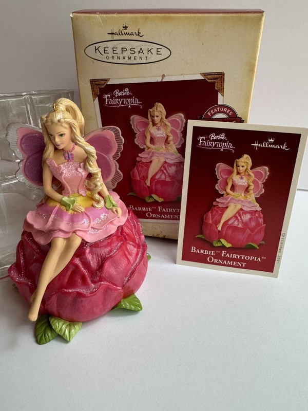 2005 Barbie Fairytopia Hallmark Ornament Elina Magic Light Complete New in Box