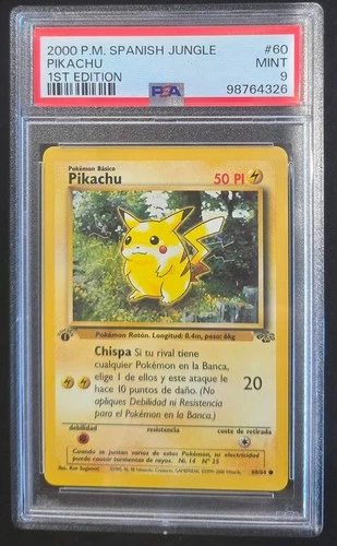 PSA 9  2000 POKEMON SPANISH JUNGLE 1st EDITION  PIKACHU  #60/64  SPANISH   (G27)