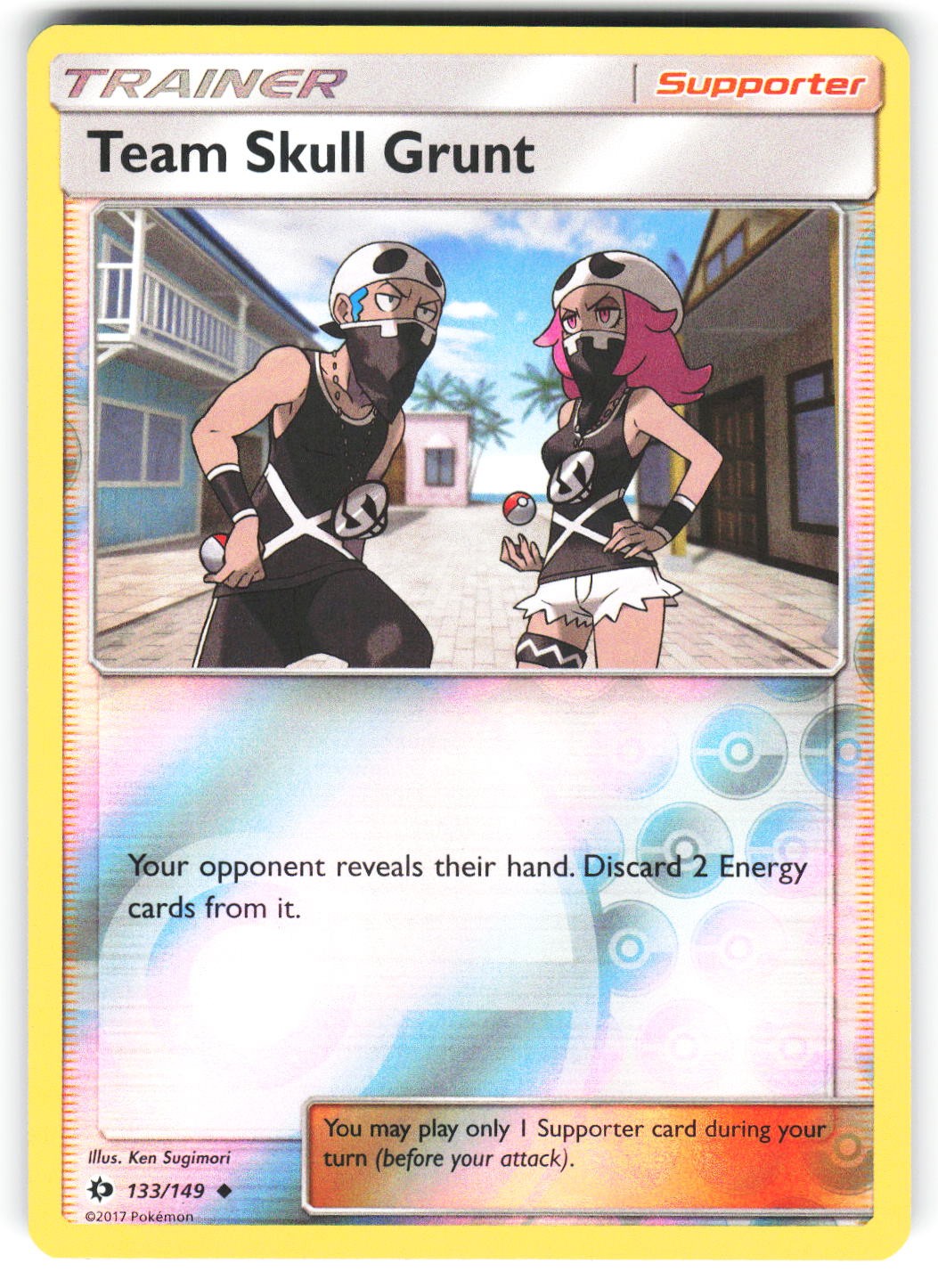 Team Skull Grunt 133/149 Uncommon SM Base Set Pokemon Reverse Holo Near Mint