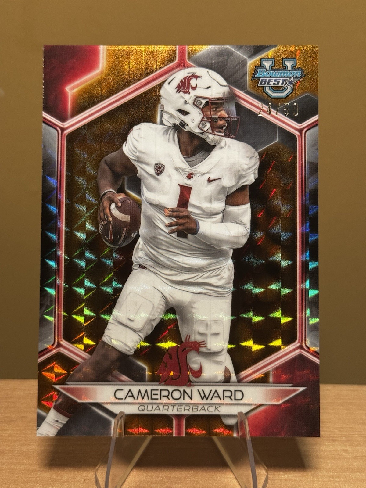 2023 Bowman's Best University Cameron Ward #56 Gold Geometric Refractor /50
