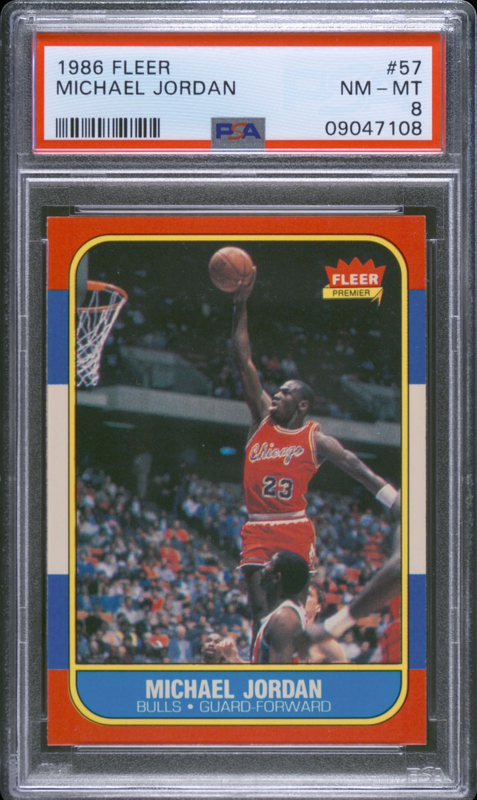 1986-87 fleer michael jordan 57 psa 8