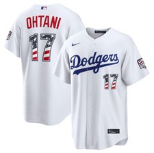 Dodgers 17 Shohei Ohtani White USA 250 100 Stitched Jersey ALL SIZES
