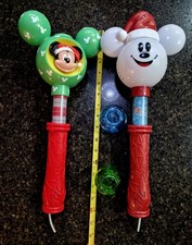 Disney Mickey Christmas Wands. Lights/Talking/Bubbles. We Wish You A Merry XMAS