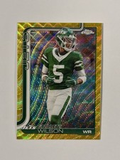 2025 Topps Chrome Garrett Wilson Yellow Wave  Refractor /275 Jets #235