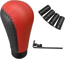 Universal Leather Gear Shift Knob 5-speed Manual Transmission Shif Color Red