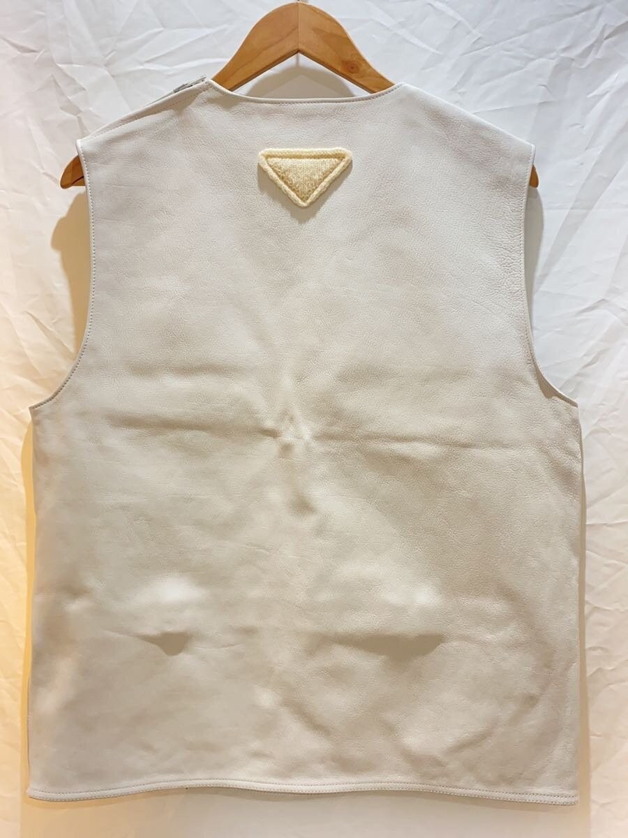 PRADA / ベスト/48/レザー/WHT/UPC194 S231 12NF PRADA Vest 48 Leather WHT UPC194 S231 12NF | eBay