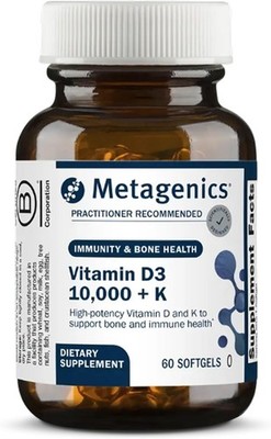 Metagenics Vitamin D3 and Vitamin K2 10,000 IU with MK-7- Vitamin D3 with K2 for