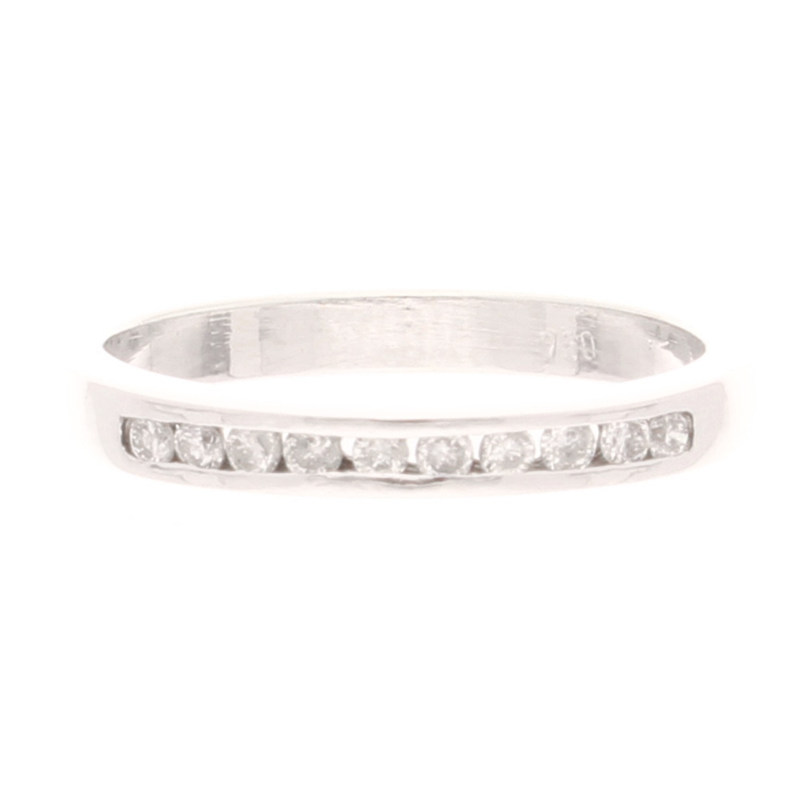 18Carat White Gold 0.15ct Diamond Eternity Ring (Size L 1/2) 2.5mm Wide