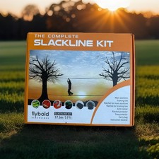 Flybold-Complete Slackline Set-57 foot Slack Line Recreation, Balance, Etc NEW