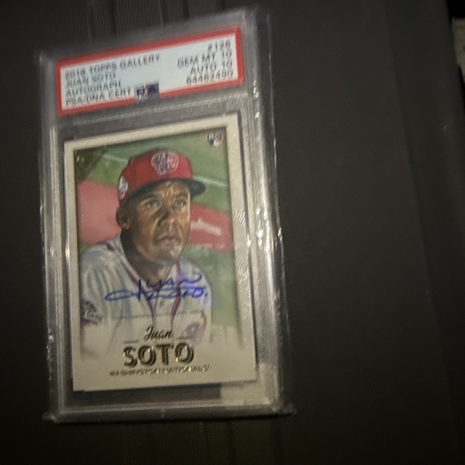 2018 Topps Gallery Juan Soto Rookie Auto Autographs #126 PSA 10/10 64462490