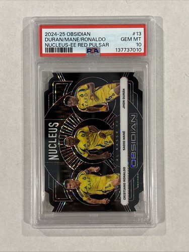 2024-25 Panini Obsidian Nucleus - Ronaldo - Mane - Duran  /50 - PSA 10 - POP 1