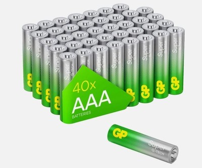 AAA Batterien 40er Set GP SUPER Alkaline Batterien 1,5V G Tech LR03 NEU 09-2034