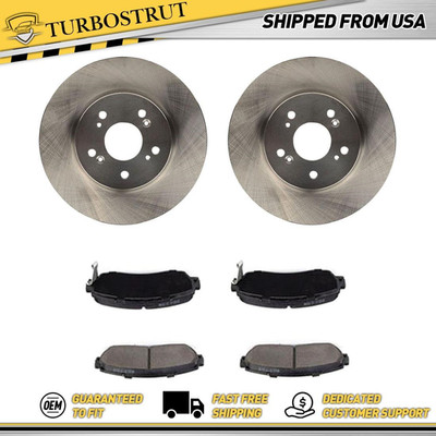Front OE Brake Rotors Brake Ceramic Pads Kit For 2012-2015 Honda Crosstour