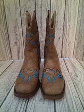 ROPER Cowboy Boots Glitter Breeze Tan Size 1 Little Kid