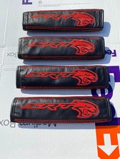 Seat Belt Shoulder Pads Vinyl Leather 4pcs For Dodge Challenger Charger Srt