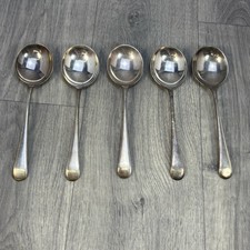EPNS Super A90 Silver Plated Soup Spoons Made in Sheffield 12 DWTS Set of x5