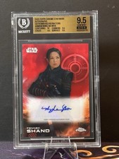 2026 Star Wars Chrome Ming Na Wen Fennec Shand Auto Red 1/5 Bgs 9.5+ Auto 10