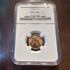 1955-S Lincoln Cent Wheat Penny RD BU Gem NGC MS65 RED
