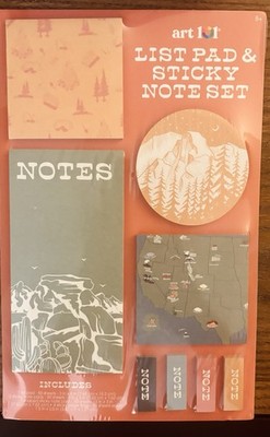 Art 101 List Pad & Sticky Note Set for All Ages Mountain Edition Sealed