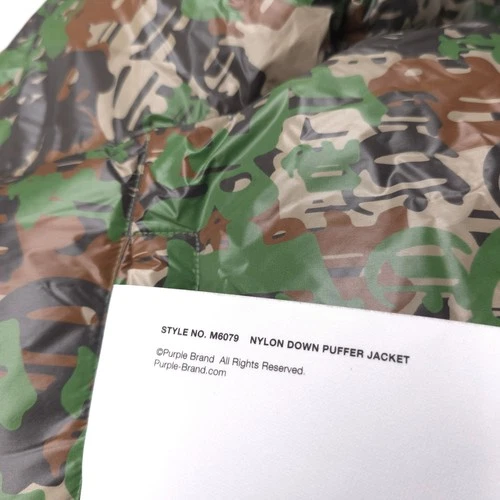 $798 Purple Brand M6079 Gothic Camo Duck Down Nylon Puffer Jacket Mens Size XL image 4