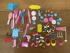 Vintage Barbie Doll Accessories 90+ pieces. Shoes, brushes, phone, visor, boots