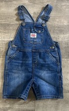 Levi's Toddler Baby Sz 24 Months Medium Wash Denim Overalls Shorts EUC