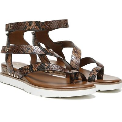 Franco Sarto Daven Wedge Gladiator Brown Snake Print Sandals