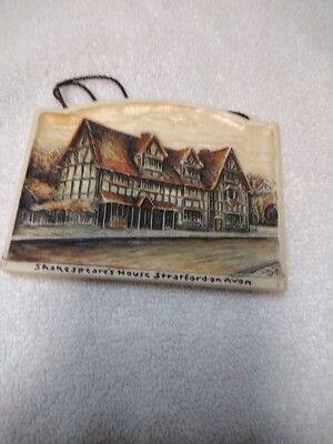 Vintage Ivorex Plaque Arthur Is Osborne Shakespeare's House Stratford Avon