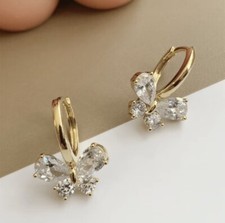 Cute, Elegant Butterfly earings- dangles hoop gold