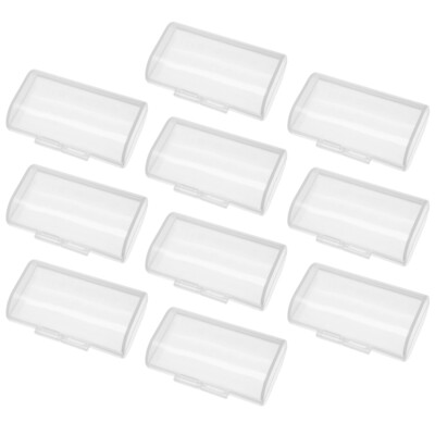 10 Pcs Battery Storage Case Holder Storage Transparent 2 x AA Batteries Capacity
