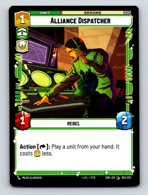 Command Alliance Dispatcher Rebel Unit Ground Action Card Rebel 1C 2H 1P
